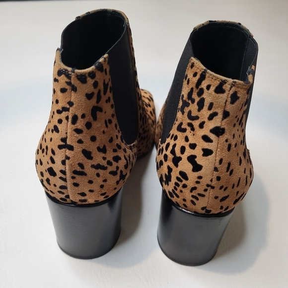 Rag & Bone Aslen ankle bootie tan black cheetah print leather block heel size 37 - Picture 5 of 9